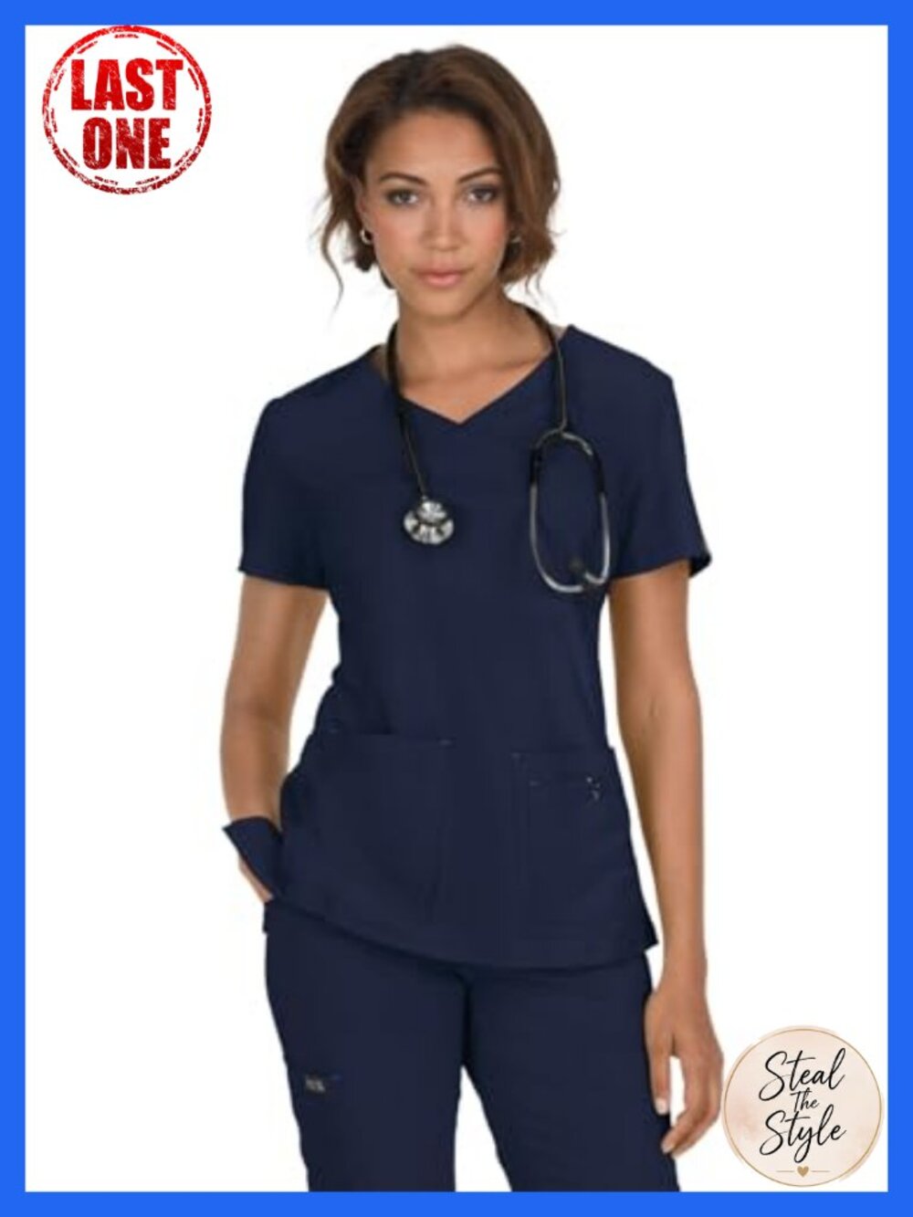 Katie Top Mock Wrap Scrub Top Moisture Wicking 4 Pocket Medical Uniform